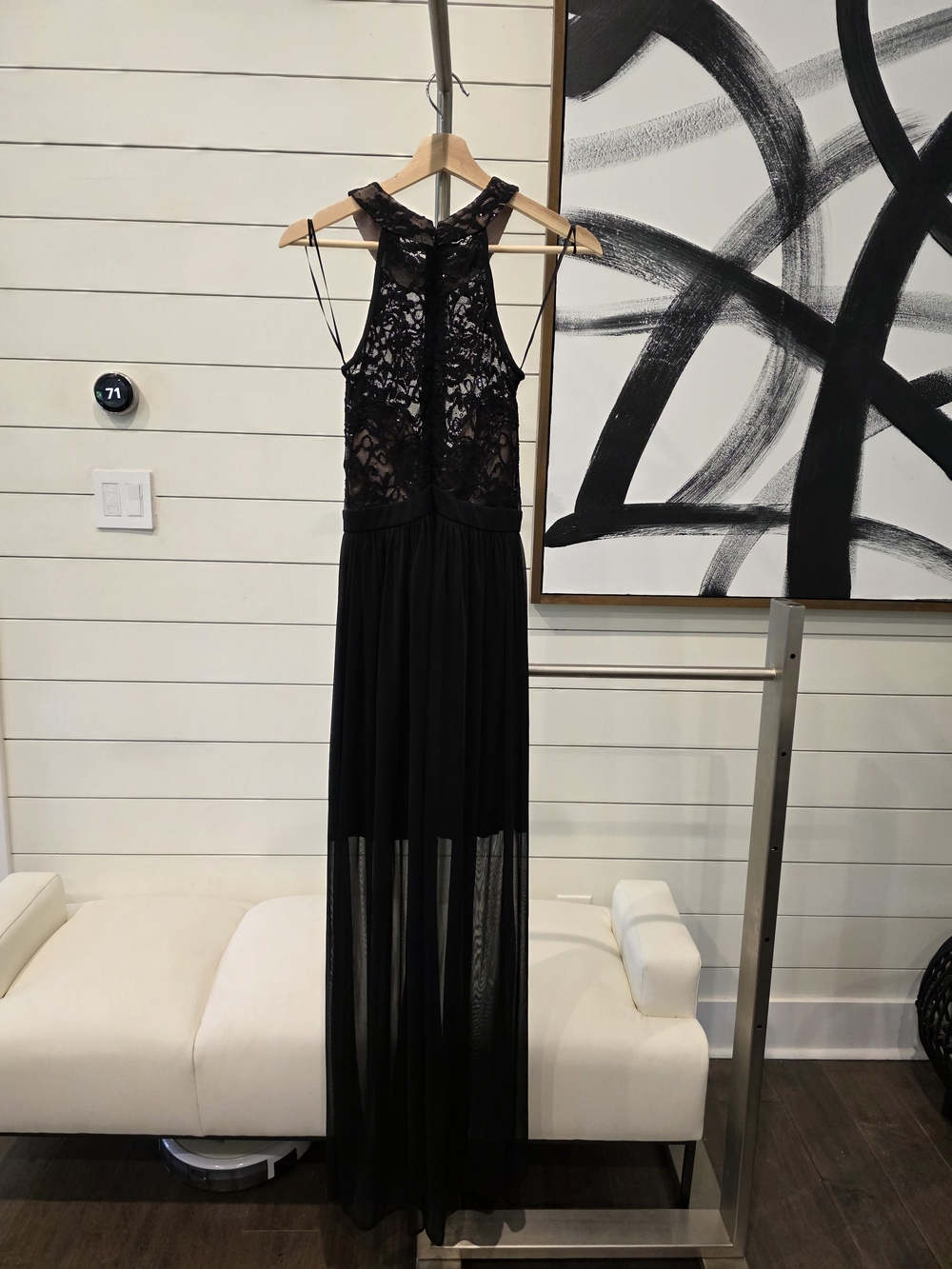 Black Lace Bodice Maxi Dress - Picture 9 of 9